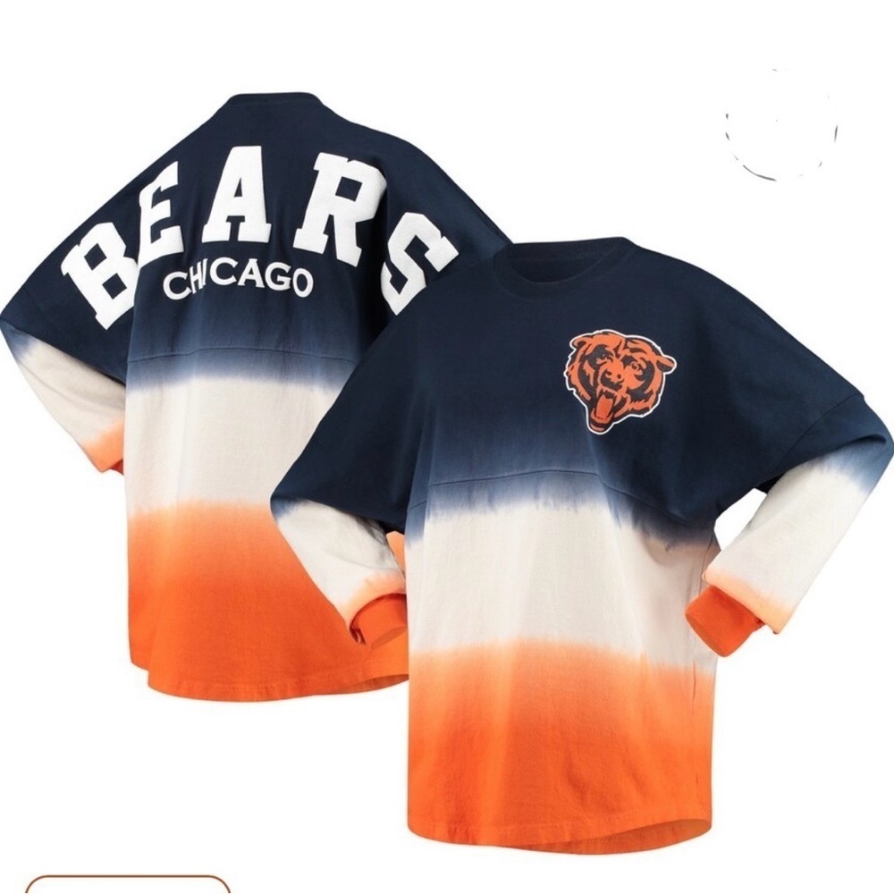 Chicago Bears NFL Pro Line by Fanatics Navy/Orange Spirit Jersey Long Sleeve 2XL